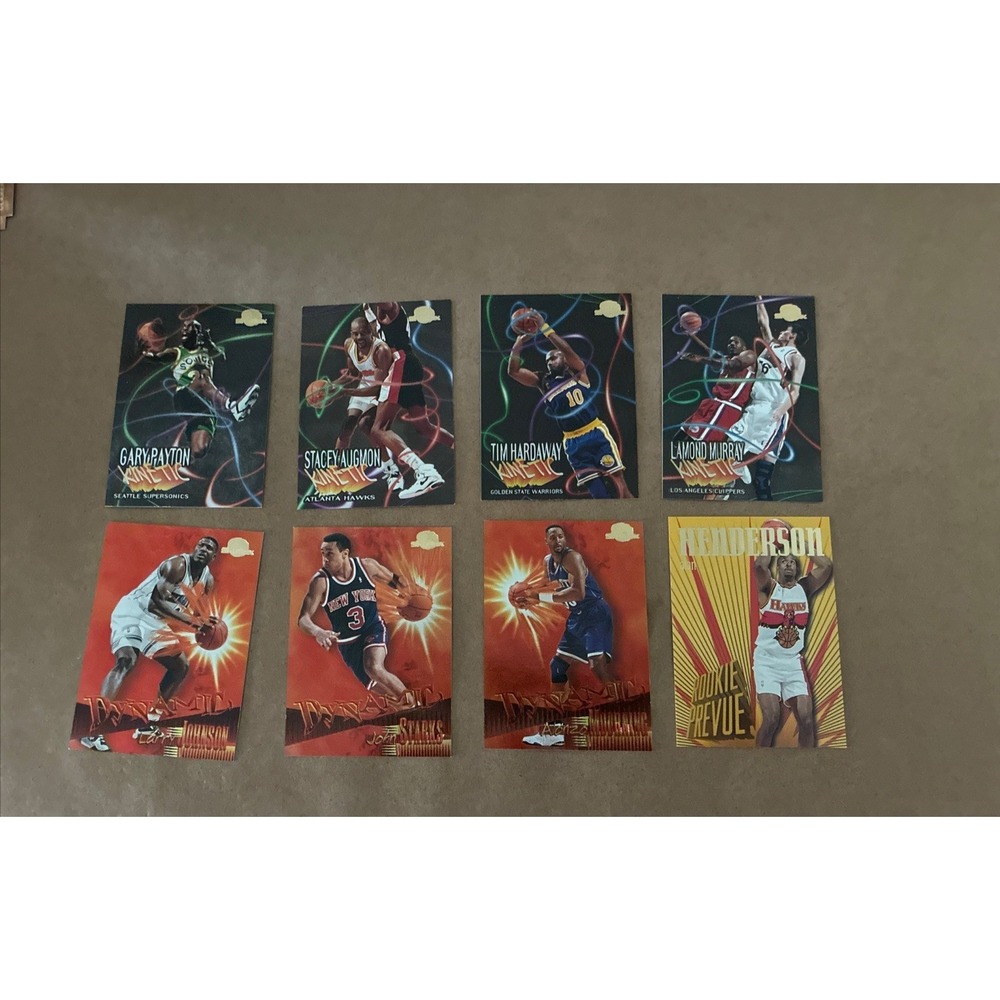 1995-96 Skybox 8 Card Insert Lot Dynamic Kinetic Payton Mourning Hardaway Starks